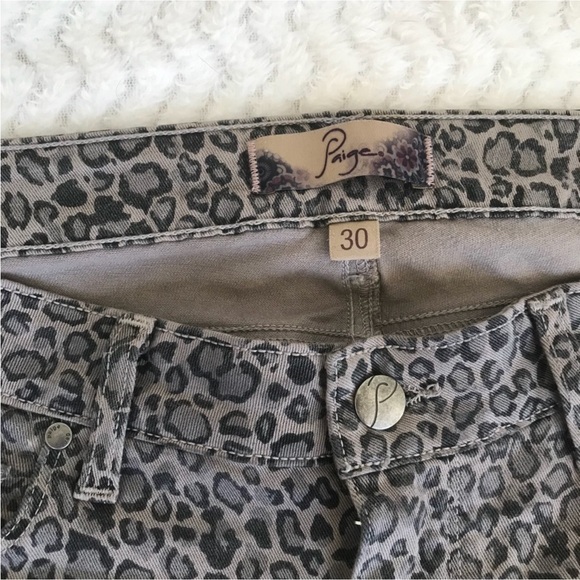 PAIGE Grey Leopard Print "Peg Skinny" Jeans Size:30 - Picture 3 of 3